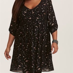 NWT TORRID METALLIC COSMIC CHIFFON SHIRT DRESS!